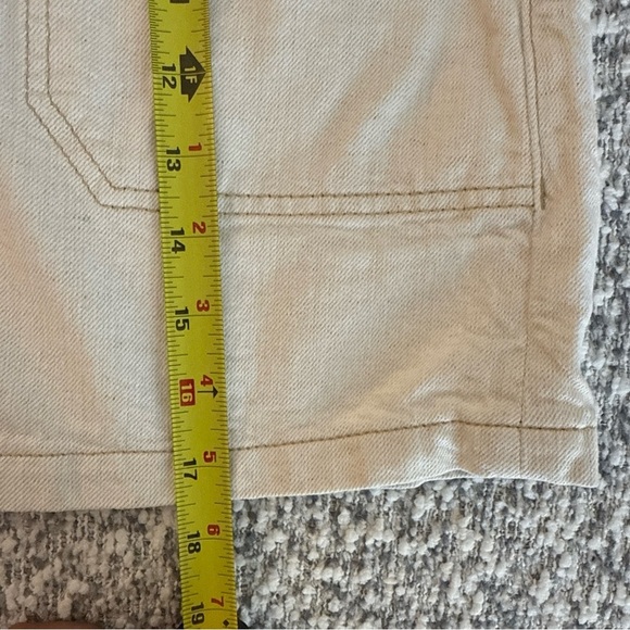 Free People Splendor In The Grass Tie waist Denim Skirt Oatmeal Size 6 - Picture 9 of 9